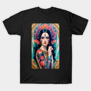 Pretty floral art - Beautiful girl with tattoos T-Shirt